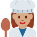 👩🏽‍🍳 woman cook: medium skin tone display on Twitter